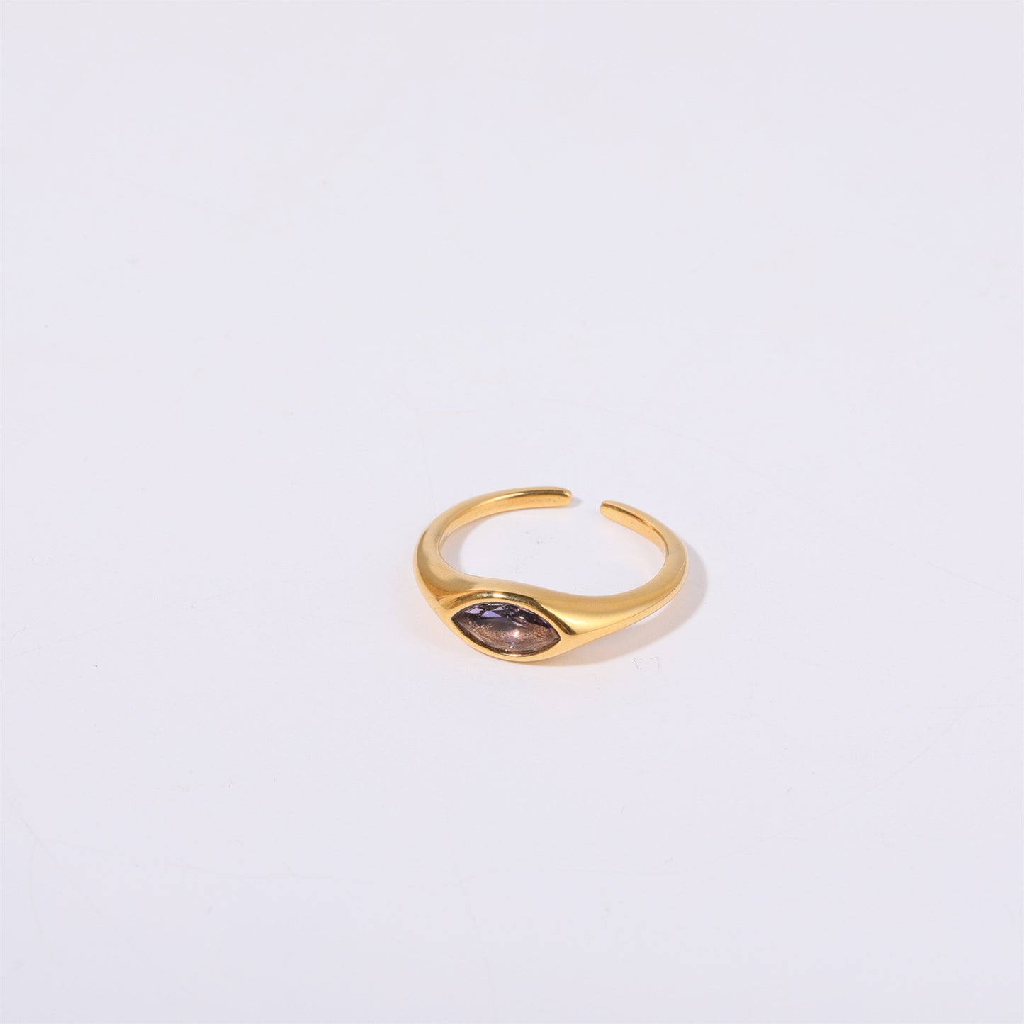 Color Retaining European And American Horse Eye Zircon Ring Female Simple Commute