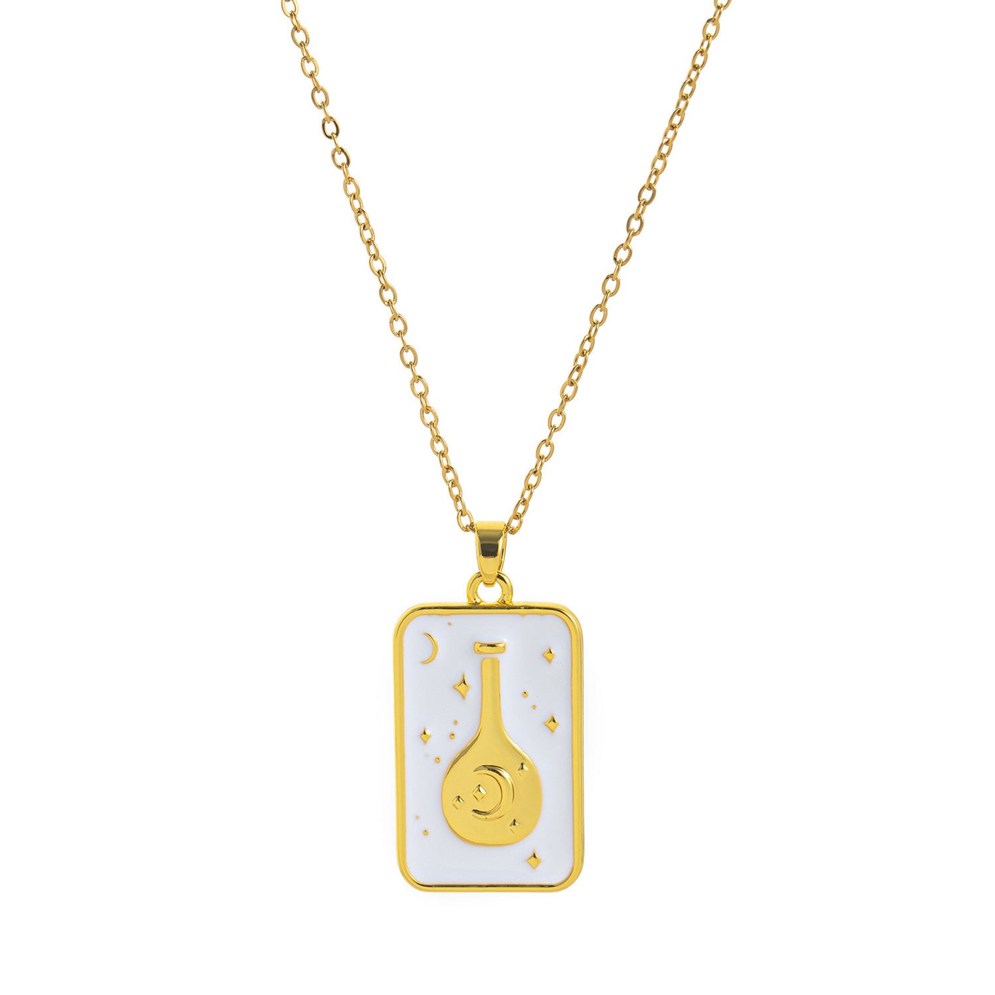 Retro Style Moon Necklace Female Dark Dripping Oil