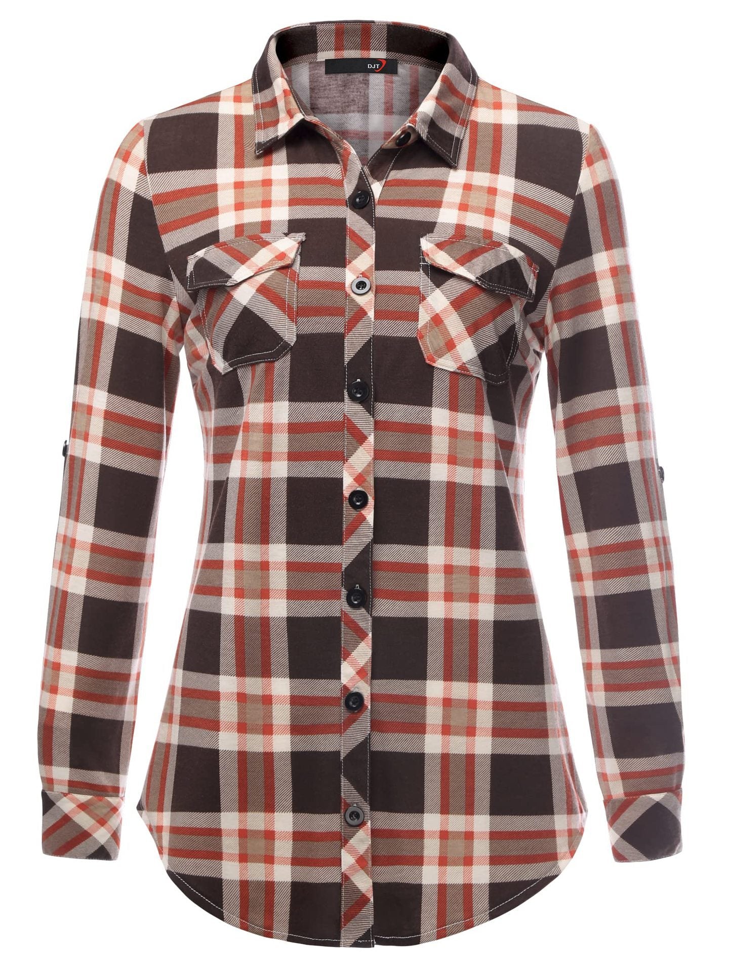 Plaid Pouch Button Cuff Comfort And Casual Printed Women's Shirt