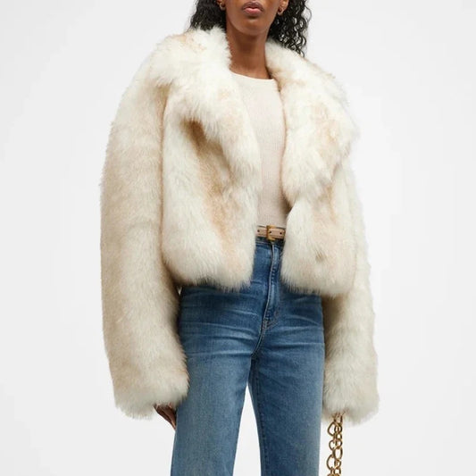 Fashion Loose Lapels Fur Coat Women's Clothing