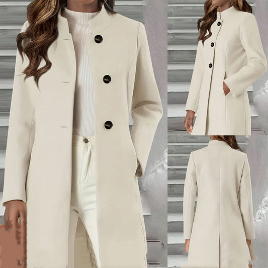 European And American Temperament Slim Fit Elegant Woolen Coat