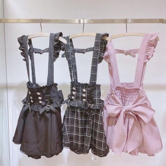 Japanese Style Lace Ribbon Bow Strap Dress