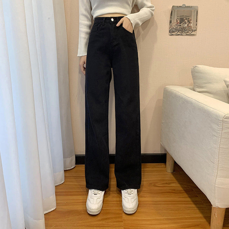 Retro Jeans Women's High Waist Straight Loose