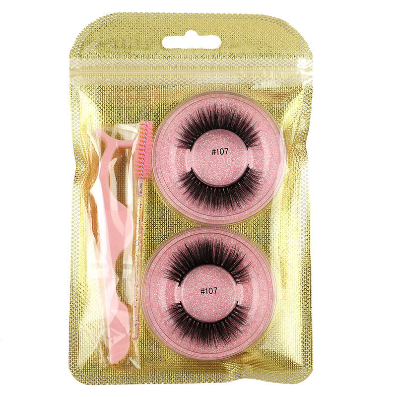 False Eyelashes Mink Hair Natural Bushy Round Set Beauty Tools