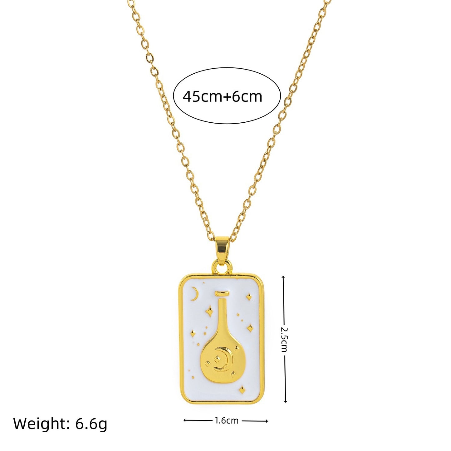 Retro Style Moon Necklace Female Dark Dripping Oil