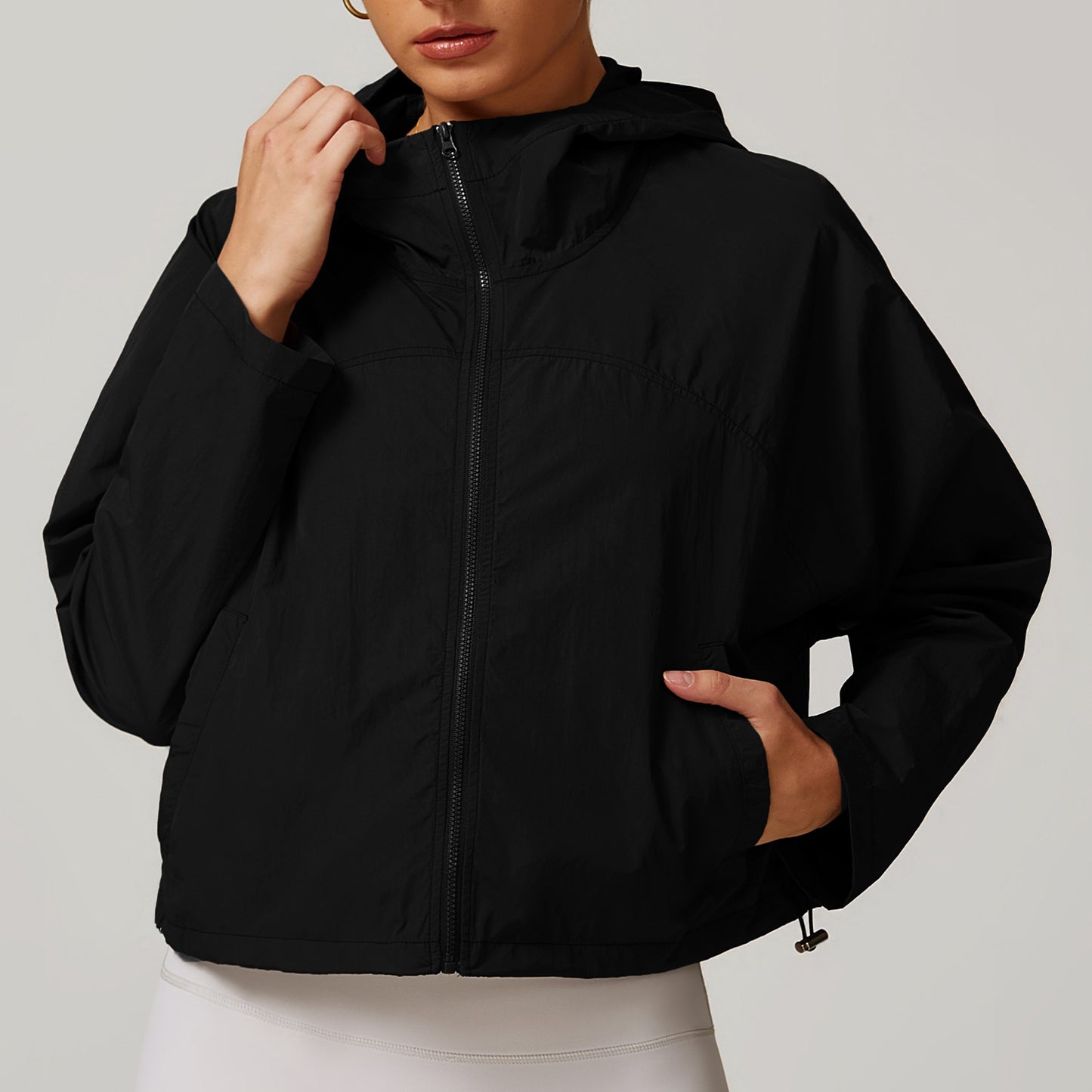 Women's Windproof And Comfortable Zipper Quick-drying Hooded Jacket