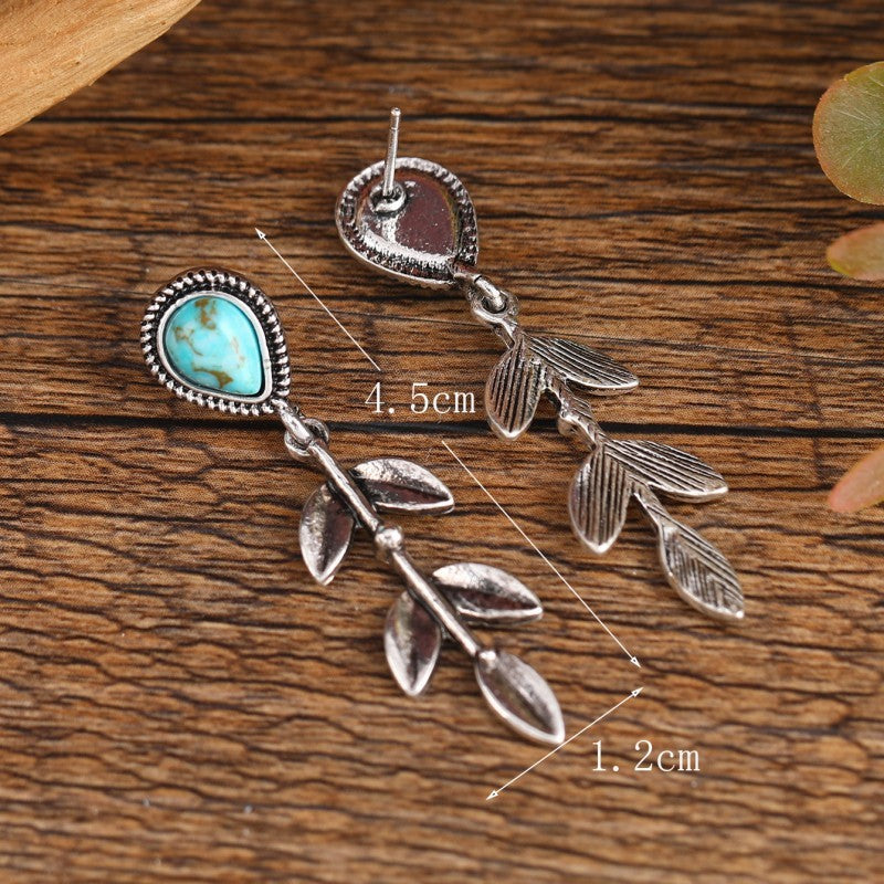 Creative Long Ethnic Style Earrings Drop Leaf Shape