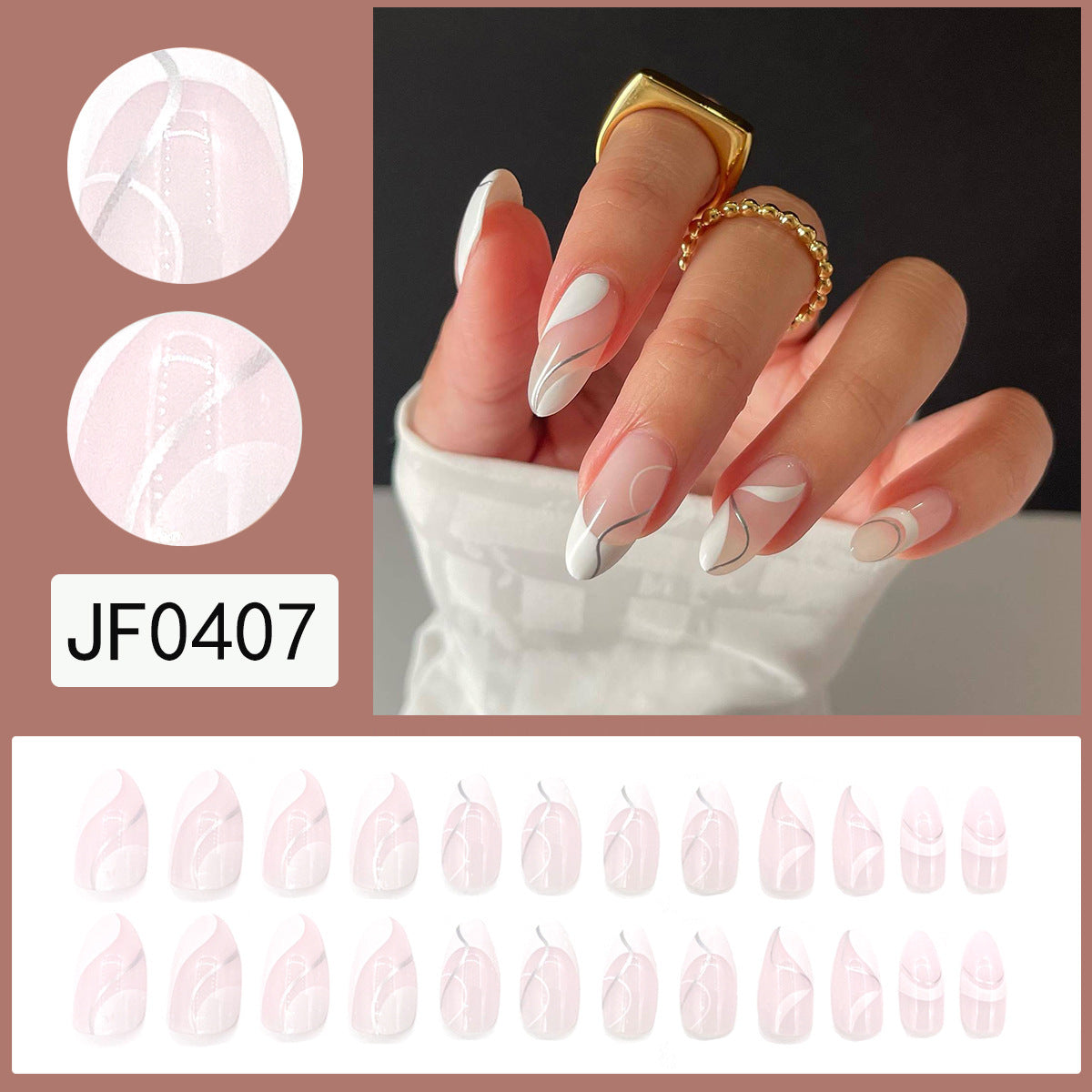 Nail Wear Wholesale Silver Piece Dot Ink Gold Foil