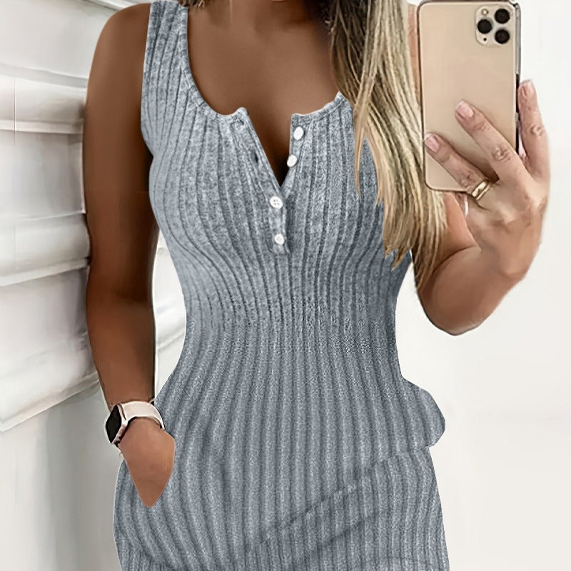 Sunken Stripe Slim Fit Dress Women