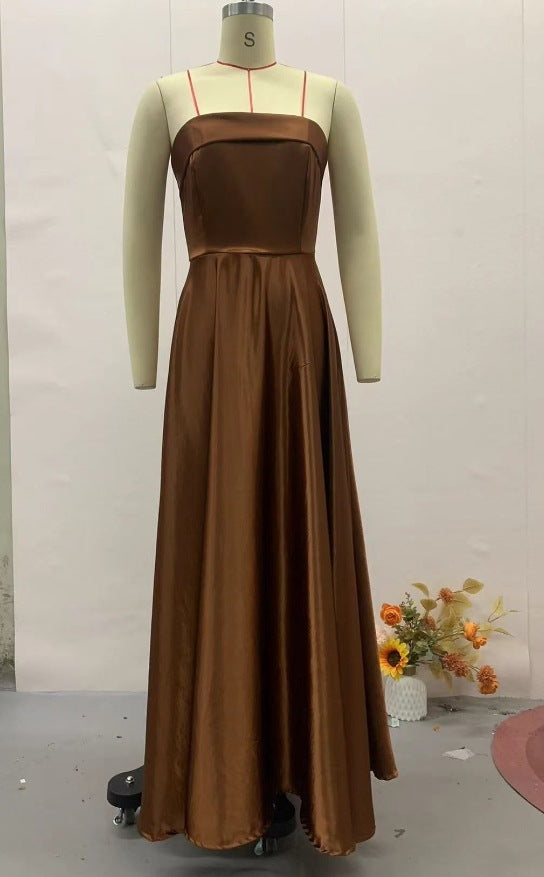 Tube Top Lace-up Waist-controlled Elegant Evening Dress