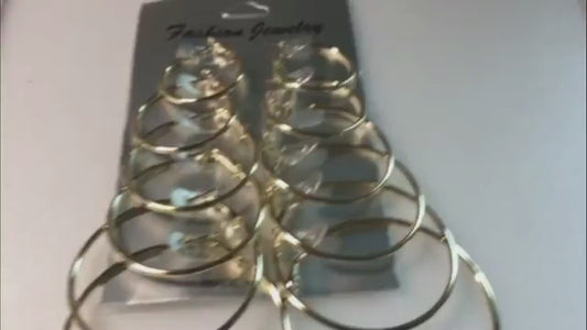 Plain Gold Hoops, Pack of 6